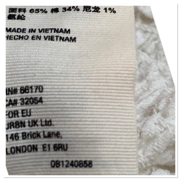 Free People Smocked Lace Confection Top Long Sleeve Ivory Size XL - Picture 11 of 12